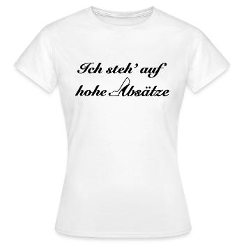 hohe Absätze - Frauen T-Shirt - Weiß - Vorne - AI Model Female 172 dark (172cm)