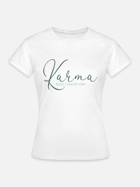Karma Regelt Das Schon - Yoga Spruch Humor - Frauen T-Shirt - Weiß