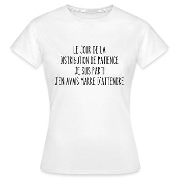 distribution de patience - T-shirt Femme - blanc - Devant - AI Model Female 172 dark (172cm)