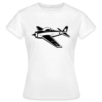 vintage Avion de chasse - T-shirt Femme - blanc - Devant - AI Model Female 172 dark (172cm)