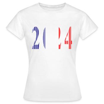 2024 Blau Weiß Rot - Frauen T-Shirt - Weiß - Vorne - AI Model Female 172 dark (172cm)