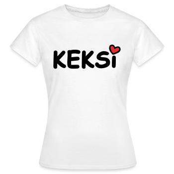 Keksi Nom d’animal de compagnie Coeur - T-shirt Femme - blanc - Devant - AI Model Female 172 dark (172cm)