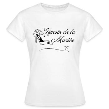 Témoin de la mariée - T-shirt Femme - blanc - Devant - AI Model Female 172 dark (172cm)
