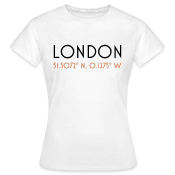 london coordinates - T-shirt Femme - blanc - Devant - AI Model Female 172 dark (172cm)