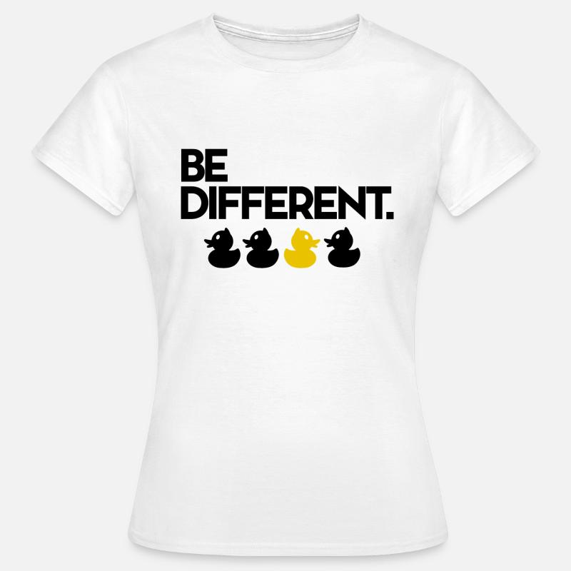 Be Different Yellow Squeak Duck - Maglietta da donna - bianco