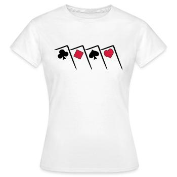 Pokern Poker all in Texas Holdem Karten Shirt - T-shirt Femme - blanc - Devant - AI Model Female 172 dark (172cm)