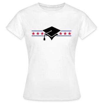 scholar hat / Gelehrtenhut (3c) - Women's T-Shirt - white - Front - AI Model Female 172 dark (172cm)