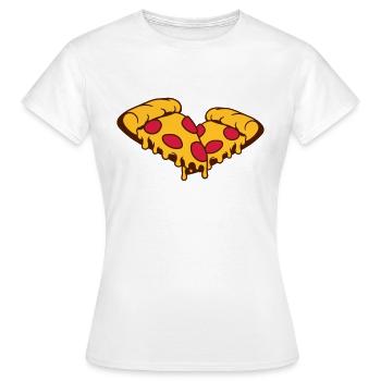 2 morceaux de morceaux de fromage de salami pizza - T-shirt Femme - blanc - Devant - AI Model Female 172 dark (172cm)