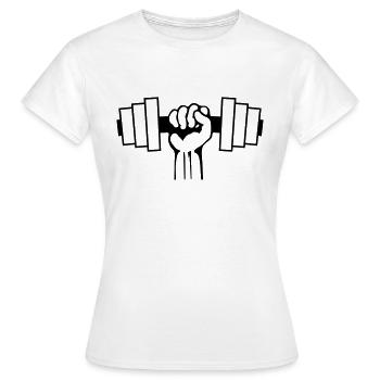 hand lift - Frauen T-Shirt - Weiß - Vorne - AI Model Female 172 dark (172cm)