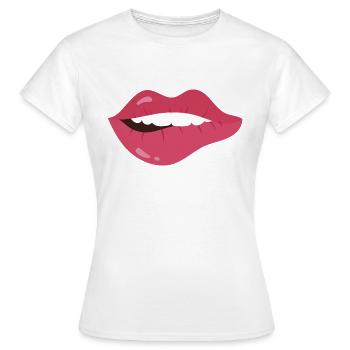Lippen - Frauen T-Shirt - Weiß - Vorne - AI Model Female 172 dark (172cm)