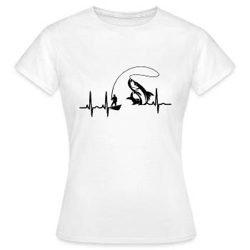 ekg pêcher pêche pêche poissons en haute mer - T-shirt Femme - blanc - Devant - AI Model Female 172 dark (172cm)