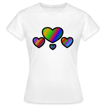 hearts - T-shirt Femme - blanc - Devant - AI Model Female 172 dark (172cm)