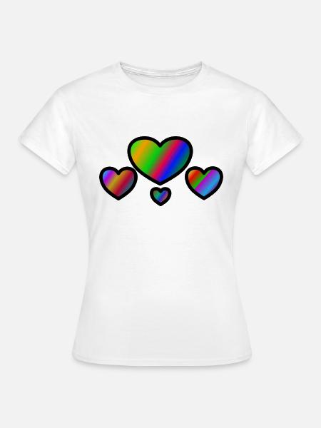 hearts - Frauen T-Shirt - Weiß