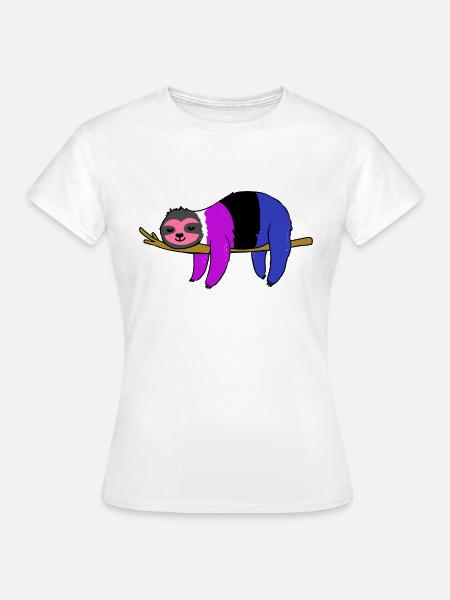 Genderfluid Pride Faultier - Frauen T-Shirt - Weiß