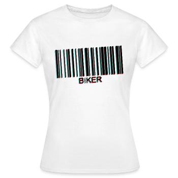 code barre biker - T-shirt Femme - blanc - Devant - AI Model Female 172 dark (172cm)