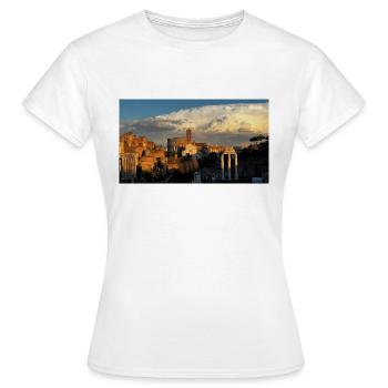 Rome antique au coucher du soleil, avec un énorme nuage dans le s - T-shirt Femme - blanc - Devant - AI Model Female 172 dark (172cm)