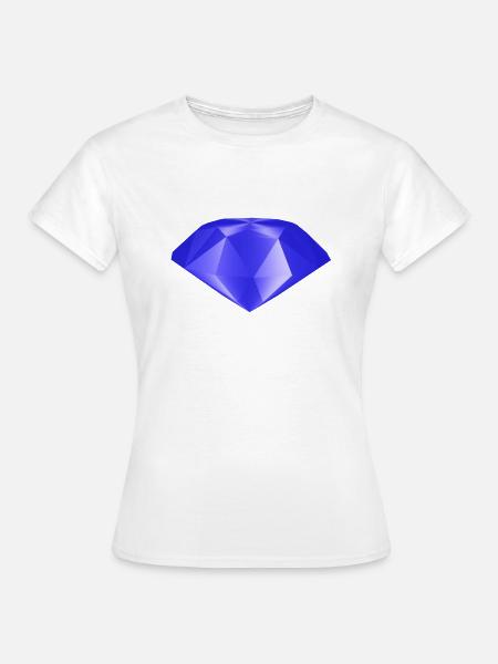 Blauer Edelstein - Frauen T-Shirt - Weiß