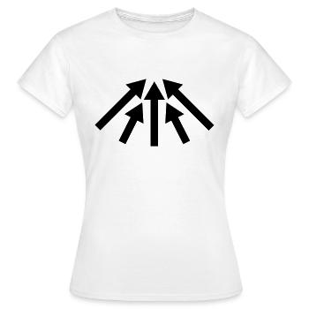 Flèches directement vers le visage Flèche vers le haut - T-shirt Femme - blanc - Devant - AI Model Female 172 dark (172cm)