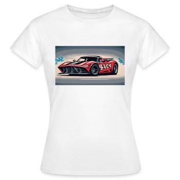 Racecar enveloped in the Mist - Women's T-Shirt - white - Front - AI Model Female 172 dark (172cm)