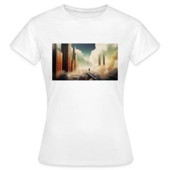 Ligne d’horizon vue du ciel - T-shirt Femme - blanc - Devant - AI Model Female 172 dark (172cm)