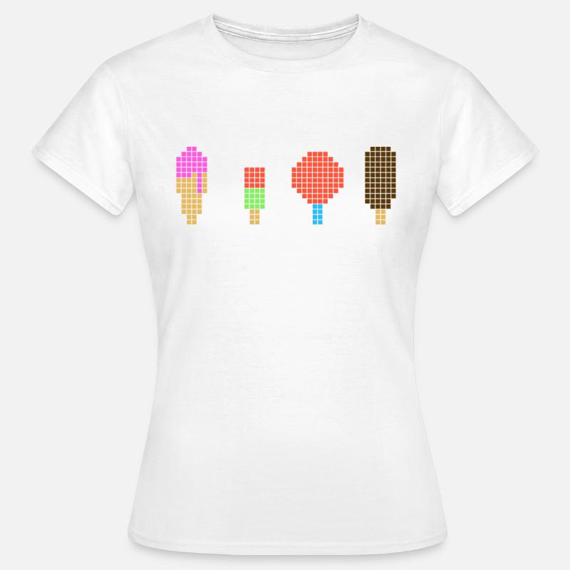 Pixel Eis - Retro Eiscreme - Frauen T-Shirt - Weiß