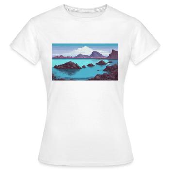 Blue Lagoon, Iceland - Pixel Art - Women's T-Shirt - white - Front - AI Model Female 172 dark (172cm)