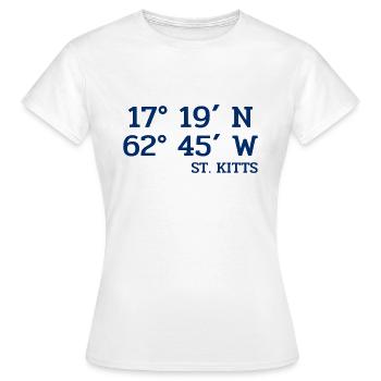 Saint Kitts Coordinates - Coordinates - Caribbean - Women's T-Shirt - white - Front - AI Model Female 172 dark (172cm)