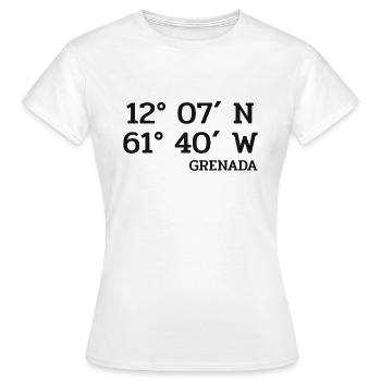 Grenada Coordinates - Coordinates - Caribbean - Women's T-Shirt - white - Front - AI Model Female 172 dark (172cm)