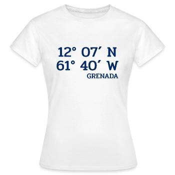 Grenada Coordinates - Coordinates - Caribbean - Women's T-Shirt - white - Front - AI Model Female 172 dark (172cm)