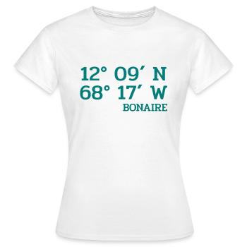 Bonaire Coordinates - Coordinates - Caribbean - Women's T-Shirt - white - Front - AI Model Female 172 dark (172cm)