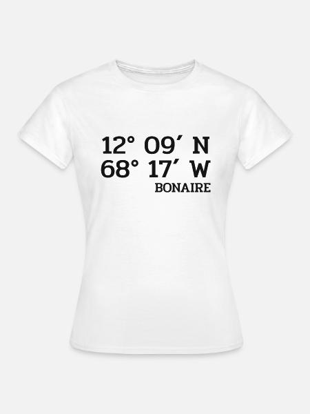 Coordonnées Bonaire - Coordonnées - Caraïbes - T-shirt Femme - blanc