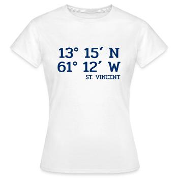Coordonnées Saint-Vincent - Koordinaten West Indies - T-shirt Femme - blanc - Devant - AI Model Female 172 dark (172cm)