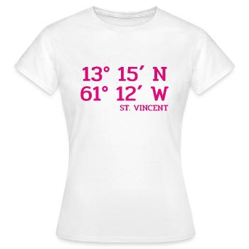 Coordonnées Saint-Vincent - Koordinaten West Indies - T-shirt Femme - blanc - Devant - AI Model Female 172 dark (172cm)