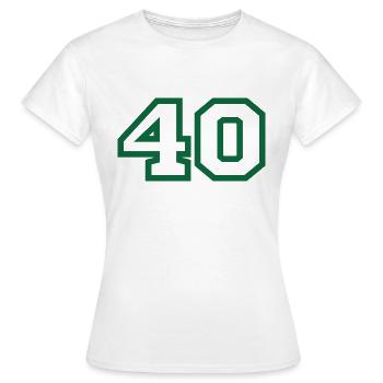 Numéro 40 sport vert - T-shirt Femme - blanc - Devant - AI Model Female 172 dark (172cm)
