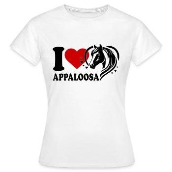 J’adore le cheval Appaloosa - T-shirt Femme - blanc - Devant - AI Model Female 172 dark (172cm)