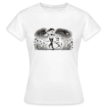 Magical connection between man and dog - Women's T-Shirt - white - Front - AI Model Female 172 dark (172cm)
