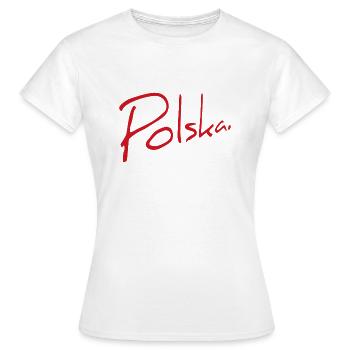 Polska Lettrage - Polen - Pologne - polnisch - T-shirt Femme - blanc - Devant - AI Model Female 172 dark (172cm)