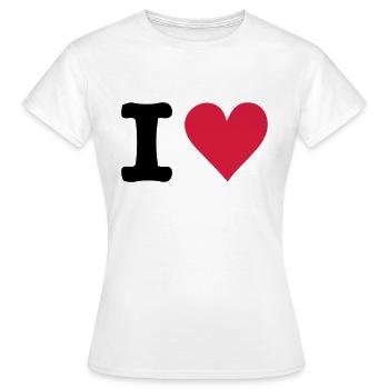 I - HEART - T-shirt Femme - blanc - Devant - AI Model Female 172 dark (172cm)