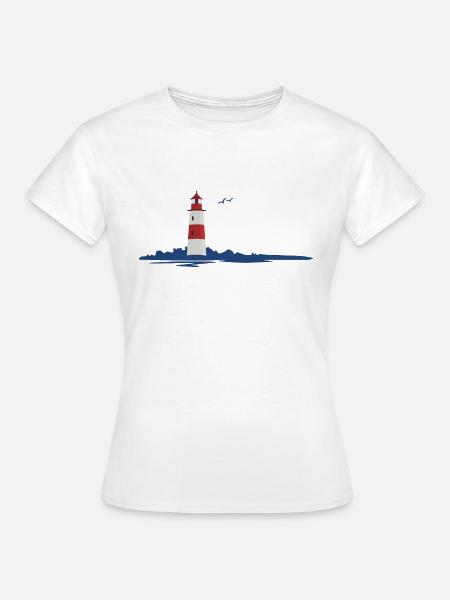 maritime Landschaft mit Leuchtturm - Frauen T-Shirt - Weiß