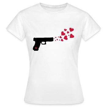 Love Pistol - Women's T-Shirt - white - Front - AI Model Female 172 dark (172cm)