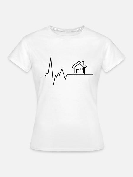 herzschlag haus - Frauen T-Shirt - Weiß
