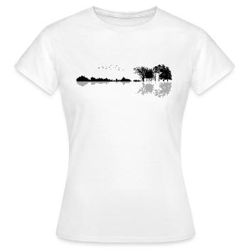 Gitarre Natur - Frauen T-Shirt - Weiß - Vorne - AI Model Female 172 dark (172cm)