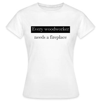 woodcutter funny sayings aaron carpenter tshirts - Women's T-Shirt - white - Front - AI Model Female 172 dark (172cm)