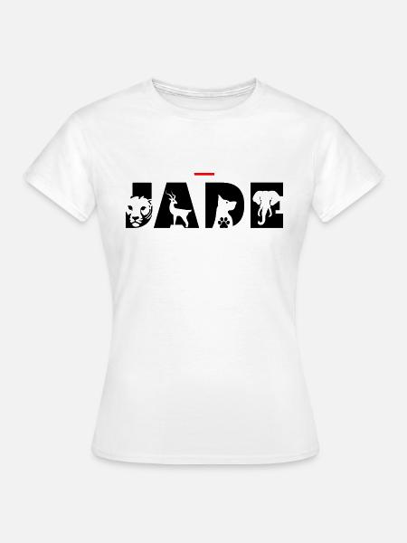 Vorname Jade – Tierbuchstaben - Frauen T-Shirt - Weiß