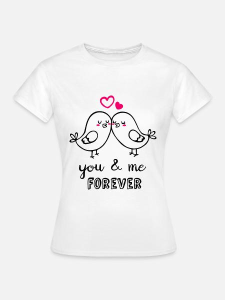 Liebesvögel - Frauen T-Shirt - Weiß