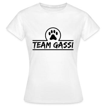 team gassi - Frauen T-Shirt - Weiß - Vorne - AI Model Female 172 dark (172cm)