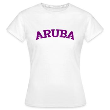 Aruba - Caraïbes néerlandaises - Est. 1499 Île des Caraïbes - T-shirt Femme - blanc - Devant - AI Model Female 172 dark (172cm)