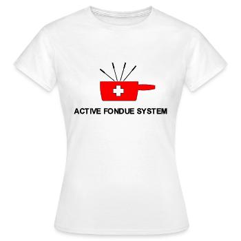 Aktives Fondue-System - Frauen T-Shirt - Weiß - Vorne - AI Model Female 172 dark (172cm)