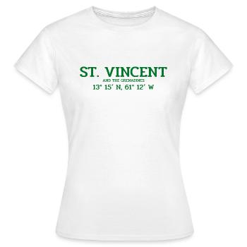 Saint-Vincent coordonne Koordinaten West Indies - T-shirt Femme - blanc - Devant - AI Model Female 172 dark (172cm)