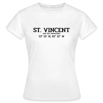 Saint-Vincent coordonne Koordinaten West Indies - T-shirt Femme - blanc - Devant - AI Model Female 172 dark (172cm)